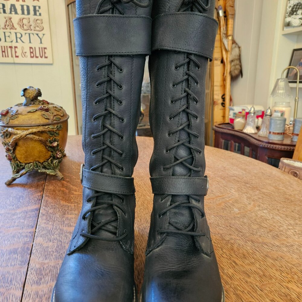 Women's tall wool lined boots-Martins size 9